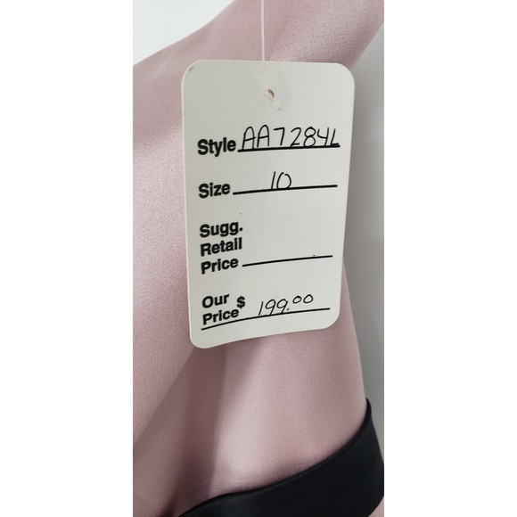 Alfred Angelo Strapless Dress 10 Long Evening Gown Beaded Mauve Pink Black 7284 - Picture 5 of 15